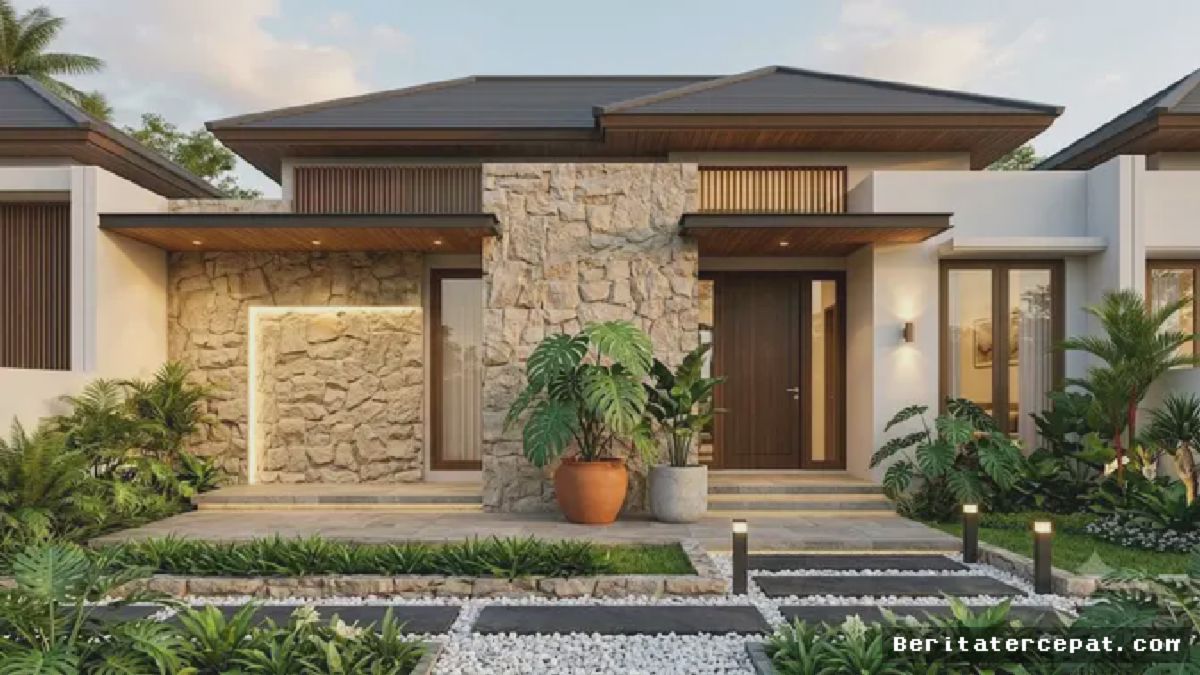 TREN GLOBAL — Batu Tempel dan Monstera Kunci Fasad Rumah Mewah