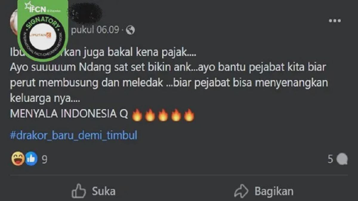 Cek Fakta: Hoaks Pajak Ibu Melahirkan dan Bansos PKH BPNT