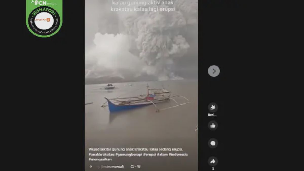 Klaim Video Erupsi Gunung Anak Krakatau Terbukti Hoax