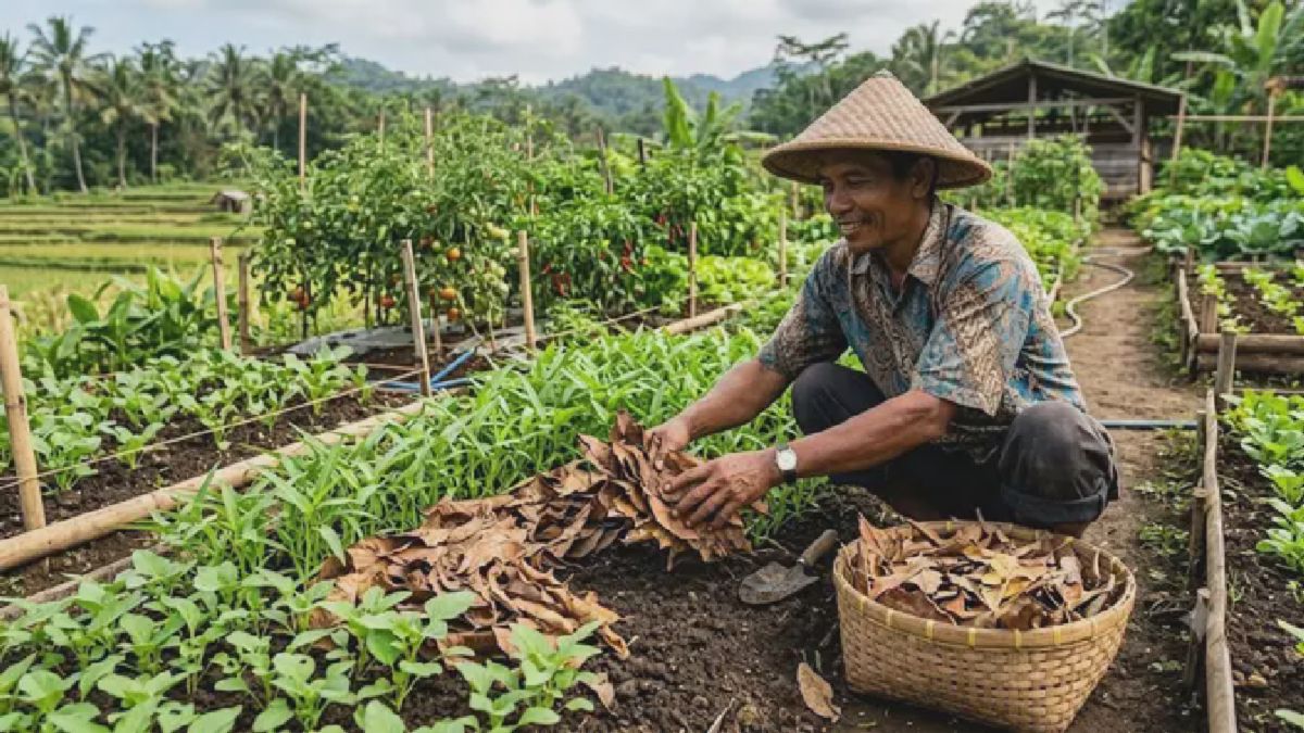 Mulsa Organik dari Sampah Rumah Tangga Kini Jadi Solusi Kebun Sayur