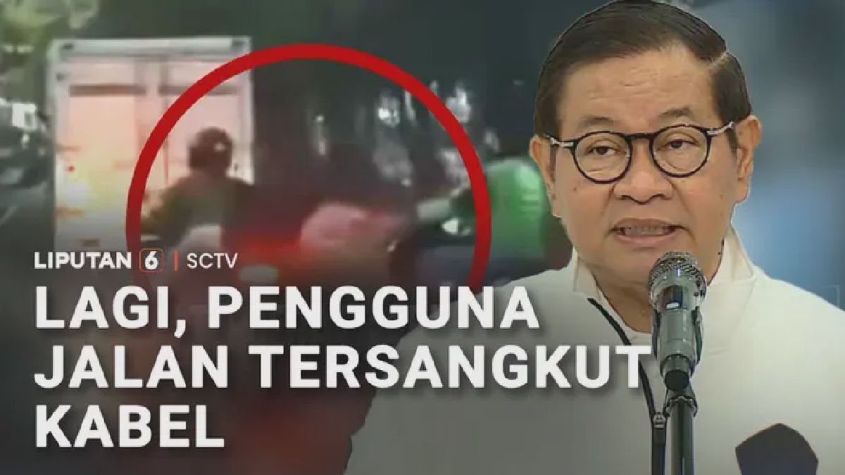 Pengendara Ojol Jatuh Akibat Kabel Menjuntai di Kebayoran Baru