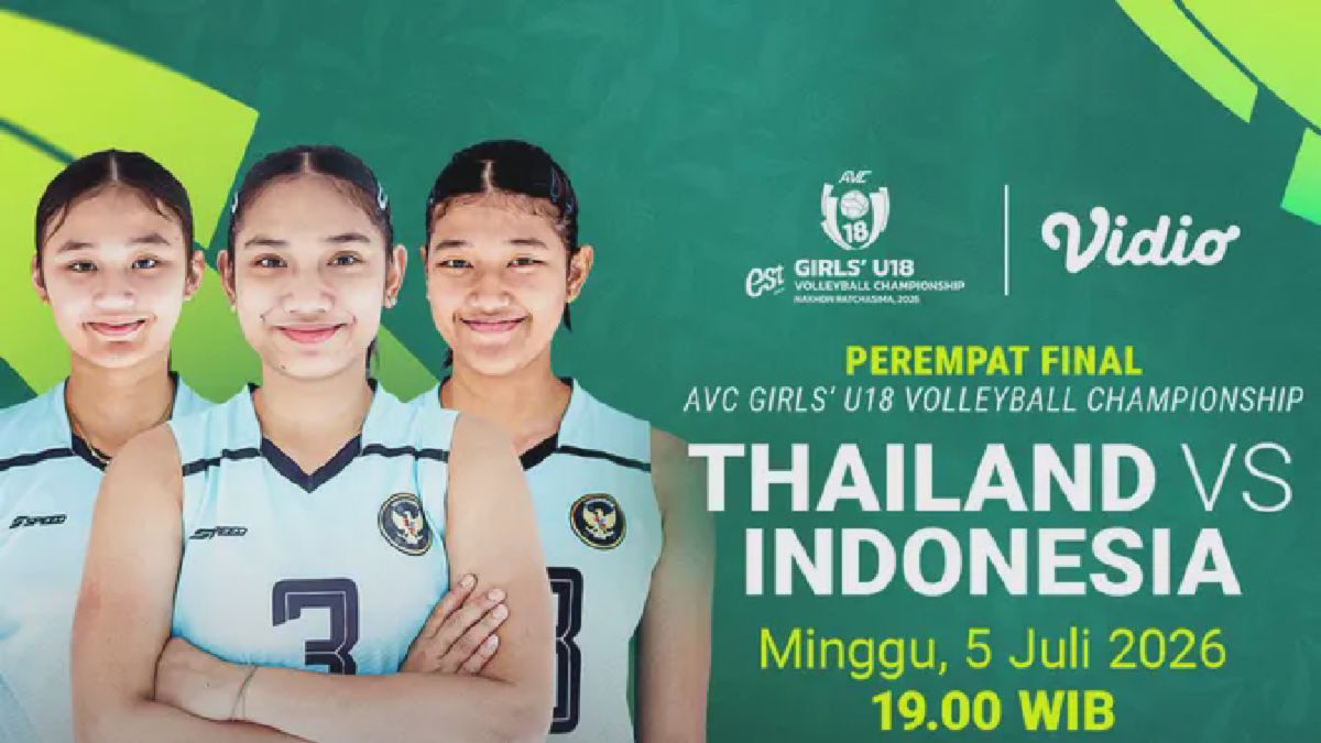 Pertandingan Indonesia vs Thailand di AVC U18 Disiarkan Langsung Vidio